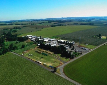 An aerial view of Doerfler Farms.