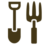 Shovel and pitchfork
